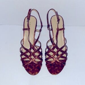 Tahari Sandals Tortoise Shell Strappy Heeled Sandals Size 8